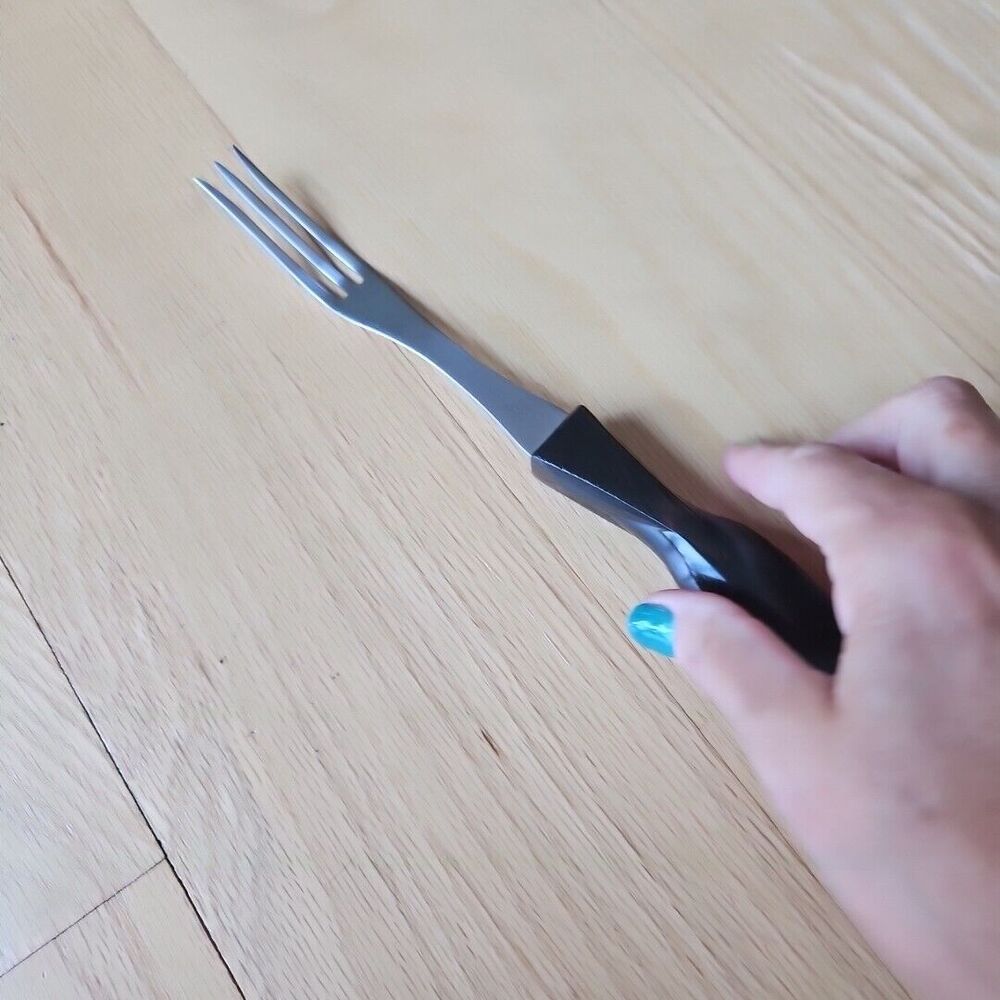 Cutco 1726 JE Turning Fork 3 Tine Meat Fork Composite Brown Handle USA‎ Made